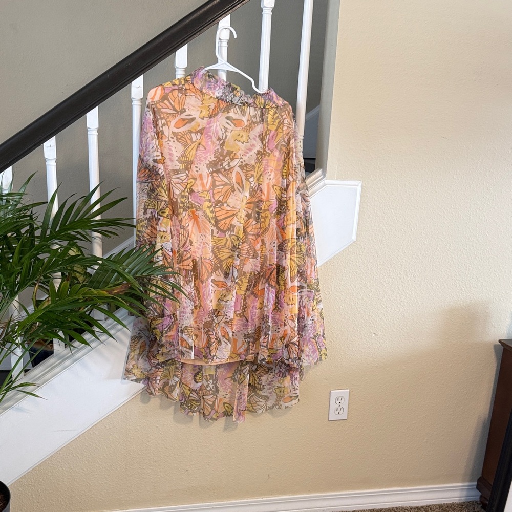 Cato Beige Sheer Top